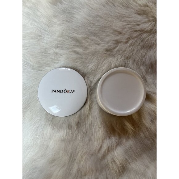Pandora Bone China White Porcelain Jewelry Box Round Small Fits Trinkets - Picture 5 of 7